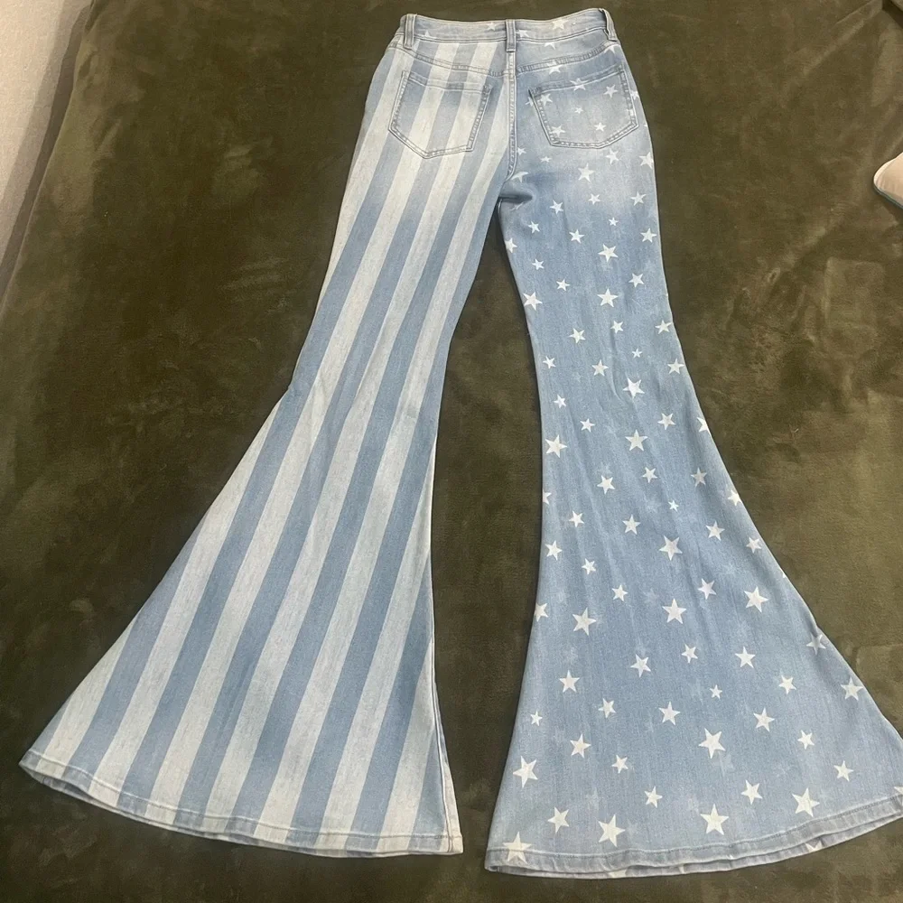 Shyanne Blue Star and Stripe Flare Jeans - Picture 2 of 3